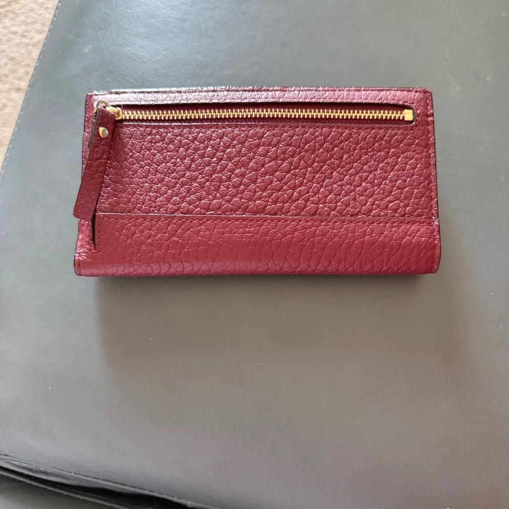 Kate Spade Bay Street Stacy Leather Wallet NEW Black Cherry Burgundy - Picture 6 of 6